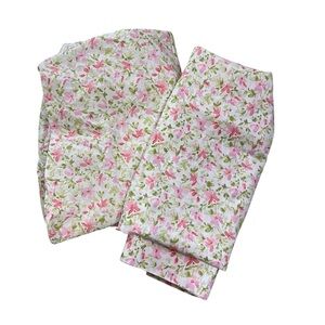 Laura Ashley Norella Pink Floral Twin XL Sheets Flat Fitted